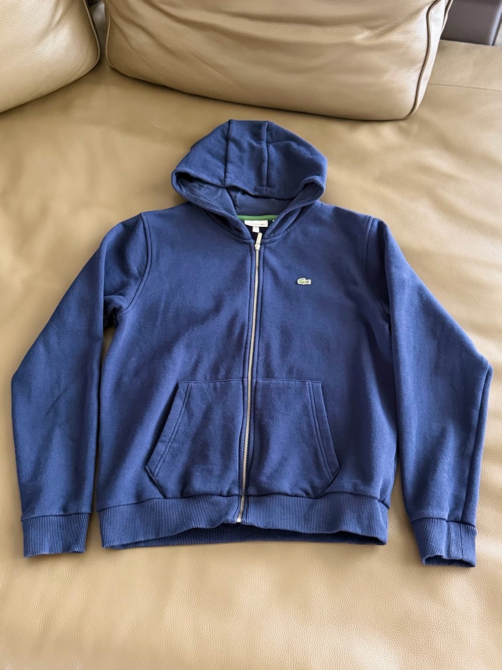 Lacoste Kids' Navy Fleece Zip-Up Hoodie 14y